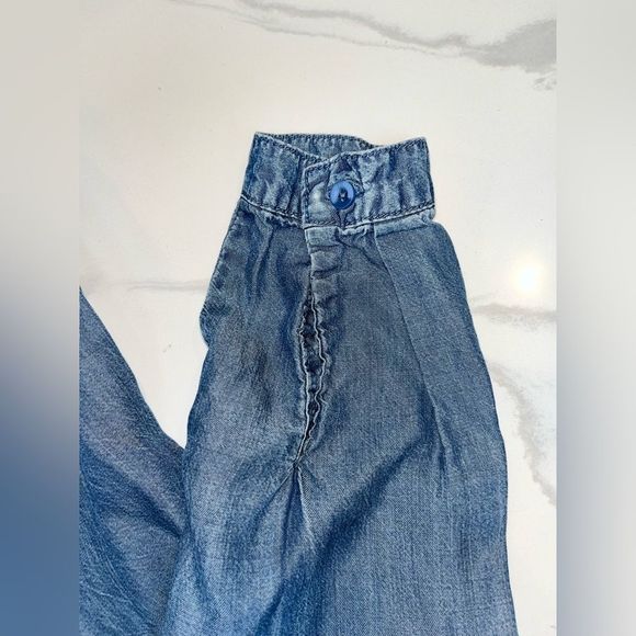 Cloth & Stone Boho Anthropologie Denim Chambray Popover Blouse XS - Picture 6 of 8